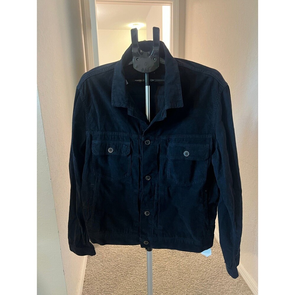 EIDOS Navy Blue Velvet Corduroy Button Up Jacket Made in Italy Size XXL